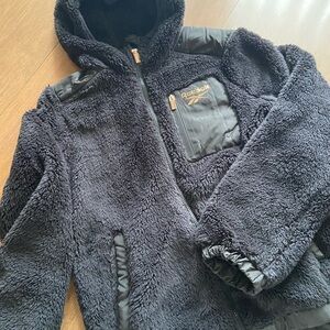 Reebok Black and Rose Gold Fleece Jacket